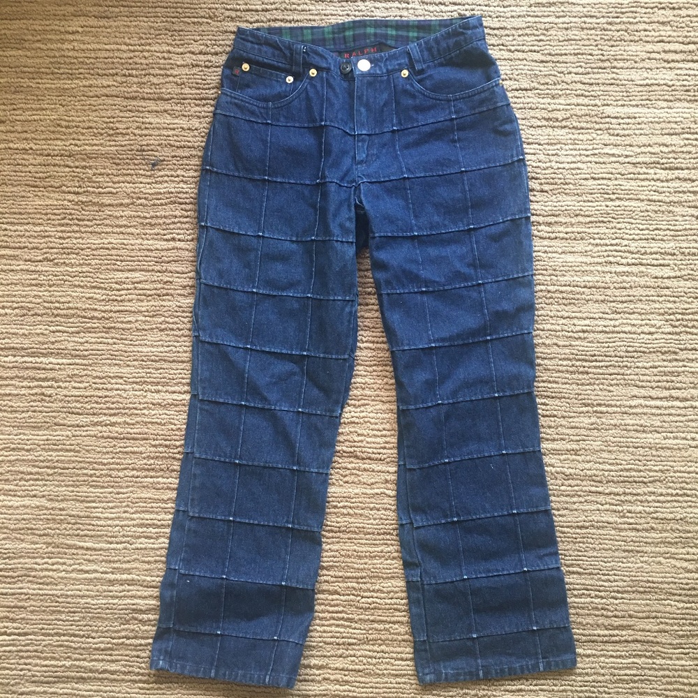 Vintage 1980’s Window Pane high rise Mom Jeans by Ralph-Ralph Lauren Size 0